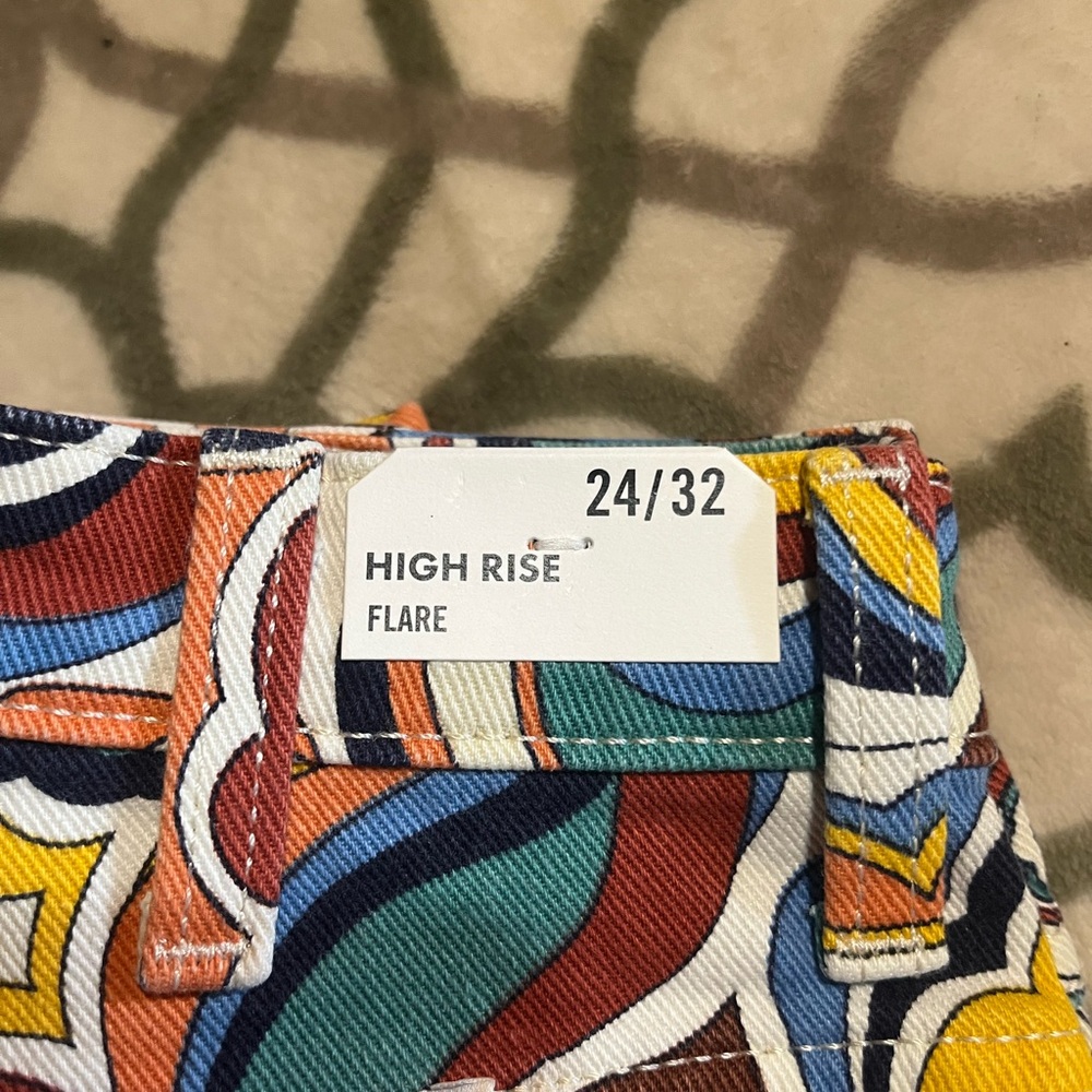 Colorful High Rise Flare Jeans NWT